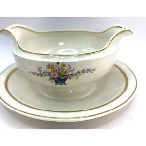W. H. Grindley & Co Gravy Boat & Underplate Carlton Shape